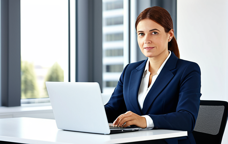 Businesswoman in Modern Office**
"A professional businesswoman, fully clothed in a modest business suit, sitting at a clean desk in a brightly lit, modern office. She is working on a laptop. Safe for work, appropriate content, perfect anatomy, natural proportions, professional dress, family-friendly, high quality."
**