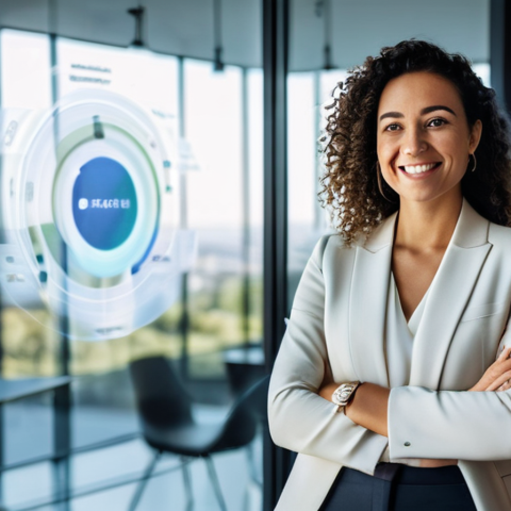 가치 기반 우선순위화의 효과적인 채널 관리 - **Prompt:** A dynamic, wide-angle shot of a successful Portuguese female digital marketing entrepren...