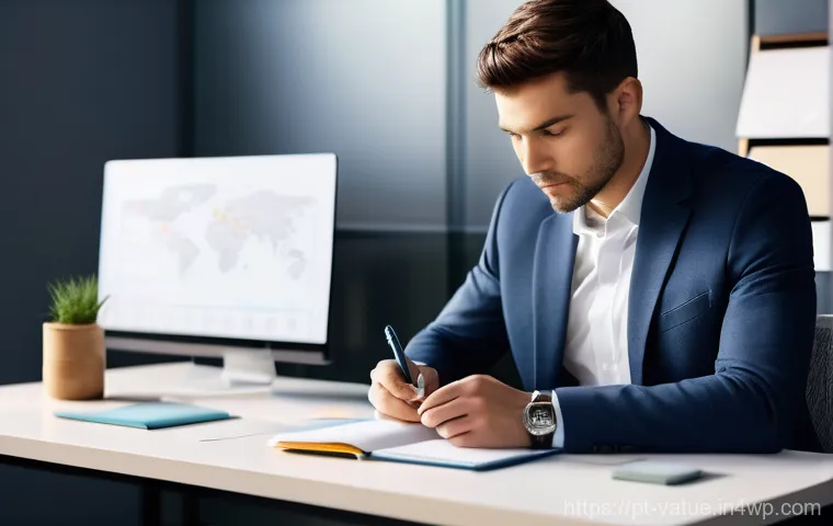 가치 기반 우선순위화와 효과적인 피드백 - **Prioritization and Focus:** "A focused young professional, dressed in smart business casual attire...