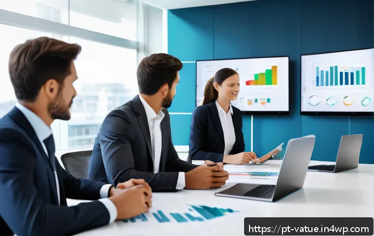 가치 기반 우선순위화와 시스템 사고 - A modern corporate office scene showing a diverse team of professionals engaged in a collaborative m...