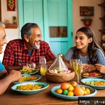 Home 23 가치 기반 우선순위화의 문화적 영향 - A vibrant traditional Brazilian family gathering in a cozy home setting, with multiple generations i...