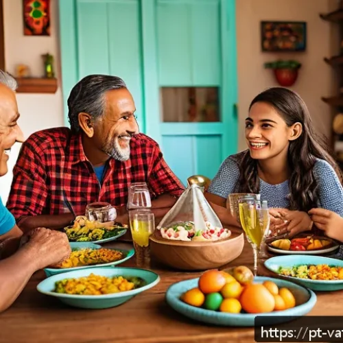 Home 17 가치 기반 우선순위화의 문화적 영향 - A vibrant traditional Brazilian family gathering in a cozy home setting, with multiple generations i...